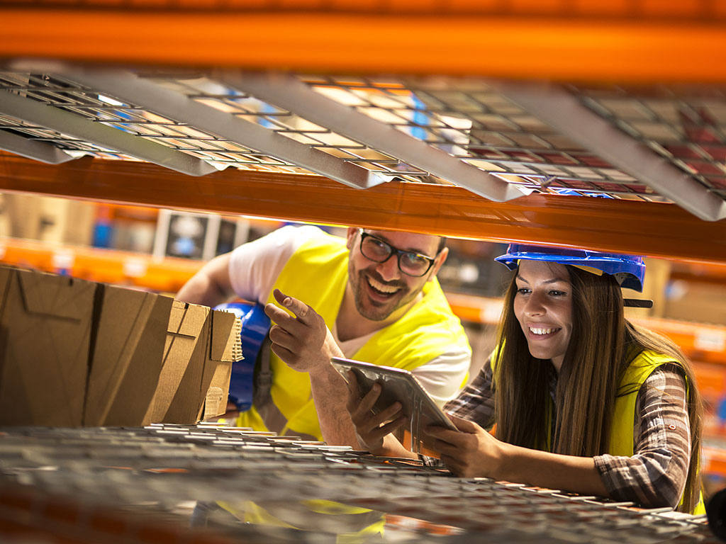 People working in a warehouse